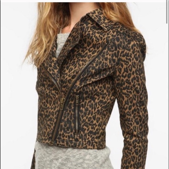 silence + noise Jackets & Blazers - Urban Outfitter Silence +Noise Cheetah Moto Jacket
